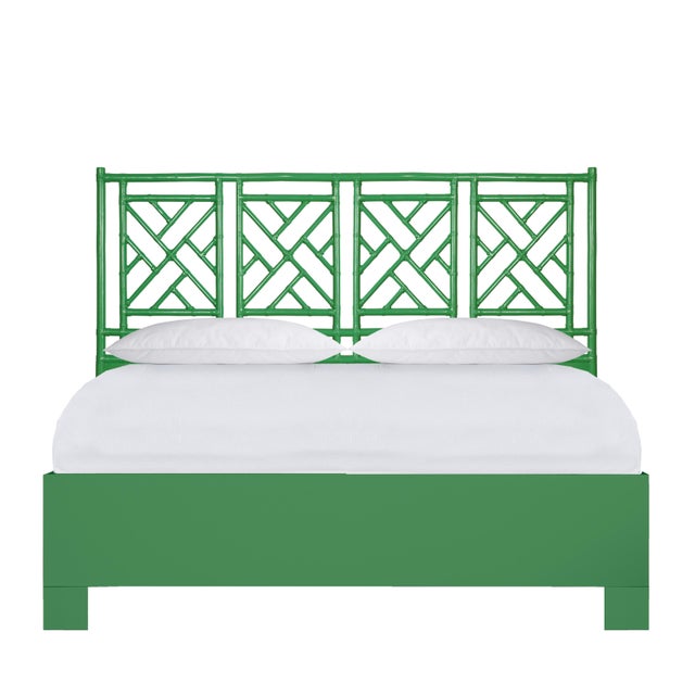 Chippendale Platform Bed California King - Bright Green For Sale - Image 12 of 12