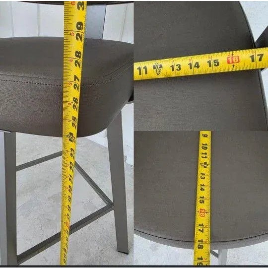 Metal Amisco 27" Counter Height Swivel Stools Taupe Grey For Sale - Image 7 of 8