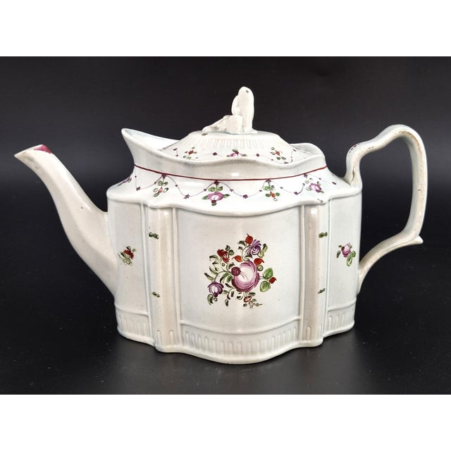 English Earthenware Commode-Shaped Teapot with Widow Finial, c.1810 For Sale - Image 15 of 15