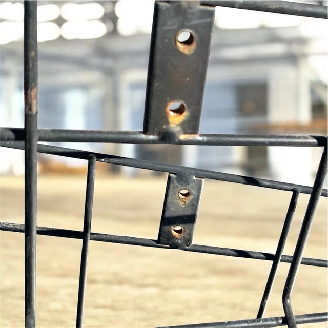 Mid 20th Century Mid-20th Century Black Metal Wire Wall Baskets Pair Industrial Farmhouse For Sale - Image 5 of 11