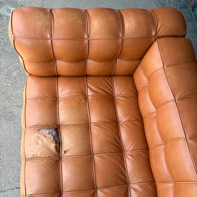 Josef Hoffman "Kubus" Sofa for Wittman Mid-Century Modern Tufted Leather For Sale In Cleveland - Image 6 of 12
