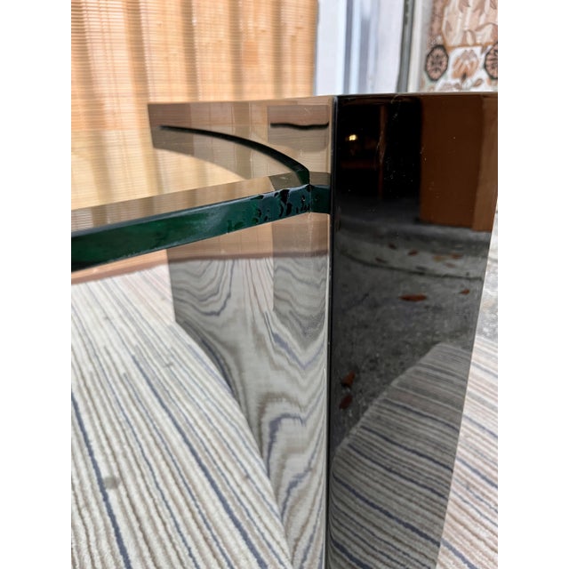 1980s Post Modern Black Lacquer Coffee Table in the Roger Rougier Style For Sale - Image 9 of 13