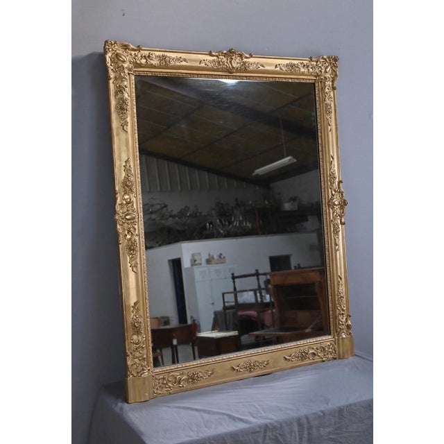 Wood 19th Century Restoration Gilded Wood Mirror For Sale - Image 7 of 15