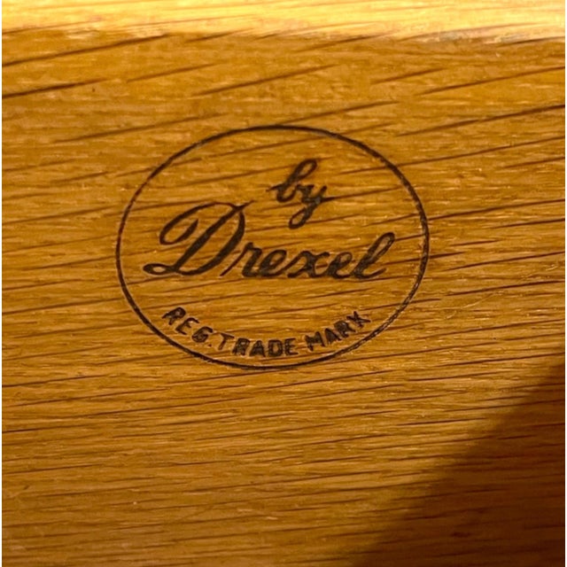 1970s Mid-Century Modern Drexel Three-Drawer Nightstand / Side Chest With Curved Sides For Sale - Image 10 of 10