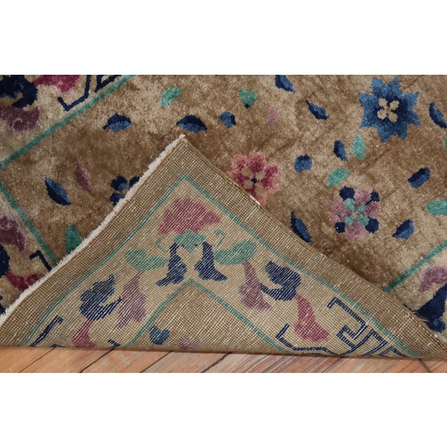 Late 20th Century Brown Chinese Art Deco Rug - 2'11" x 4'10" For Sale - Image 11 of 18