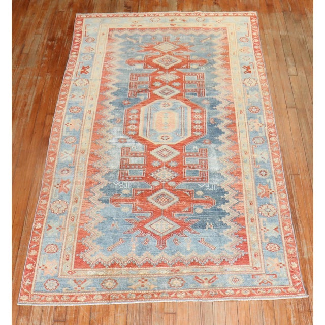 Blue Antique Caucasian Kazak Rug - 4'6" x 7'9" For Sale - Image 8 of 8