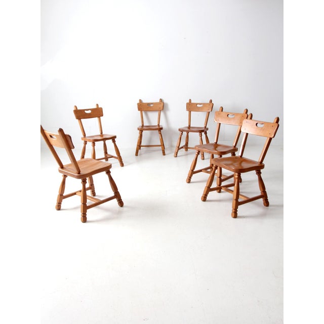 Brown Mid-Century H Willett Maple Dining Chairs Set of 6 For Sale - Image 8 of 16