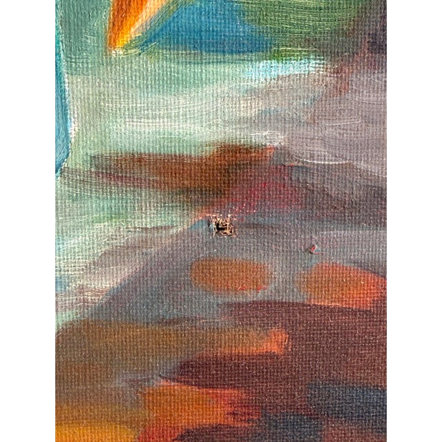 Orange 1960s Whimsical Still Life Painting by French Artist, Marie Laure-Ilie For Sale - Image 8 of 10