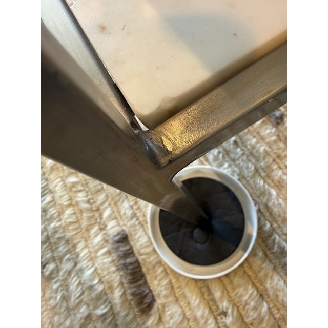 Mid 20th Century Style Marble + Steel Coffee Table For Sale - Image 10 of 12