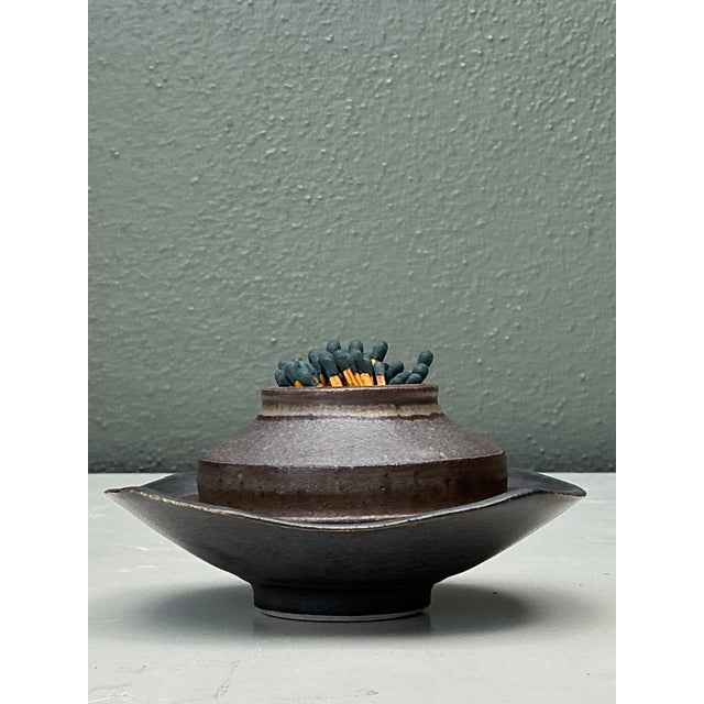 Mid-Century Modern Vintage Original Studio Pottery Match Strike Set For Sale - Image 3 of 12