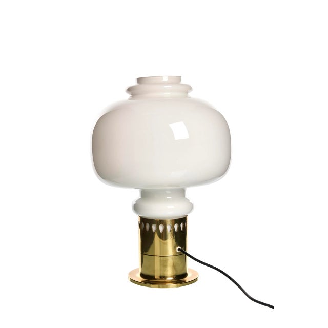 Table Lamp in Brass and Glass by Hans-Agne Jakobsson for Hans-Agne Jakobsson Ab Markaryd, Sweden, 1960s, in Good...