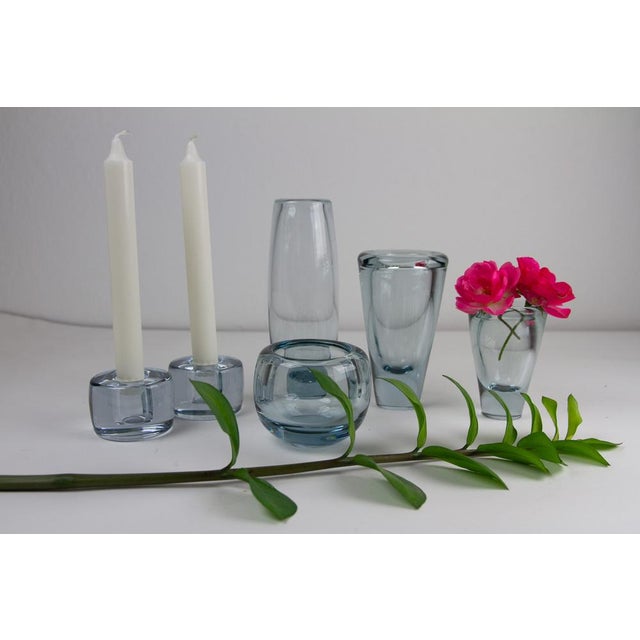 Vintage Danish Holmegaard Aqua Vases by Per Lütken, 1960s, Set of 6 For Sale - Image 11 of 18