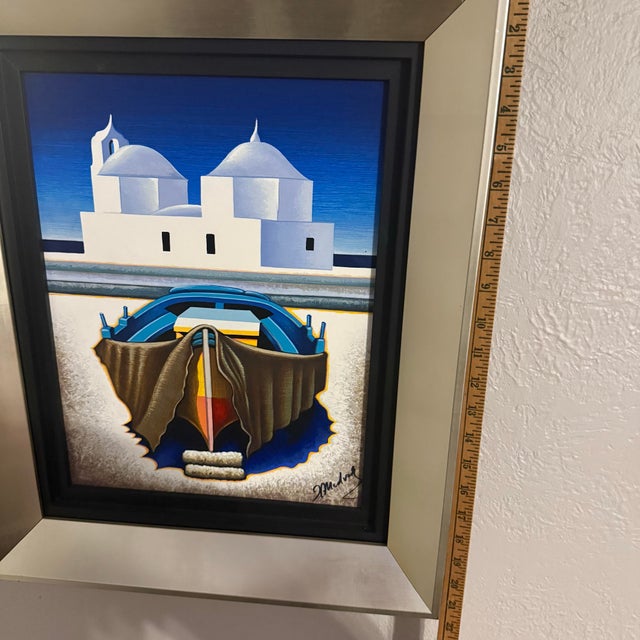Blue Igor Medvedev Cared for Small Signed Limited Edition Canvas 367/750 Framed For Sale - Image 8 of 10