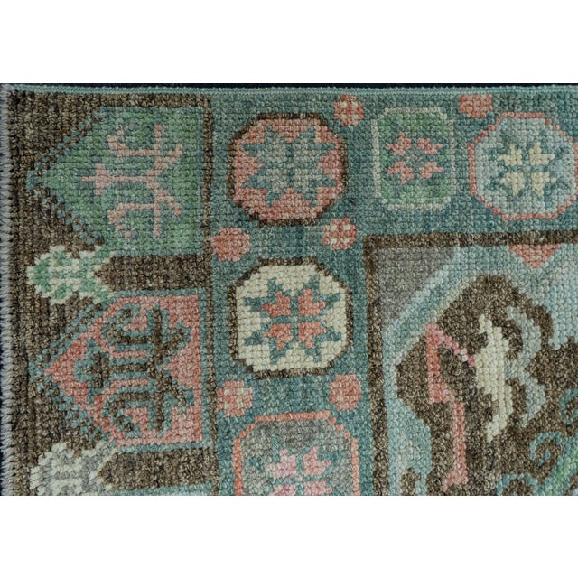 Turkish Turkish Oushak Rug 2'9" x 10'6" #20022 For Sale - Image 3 of 8