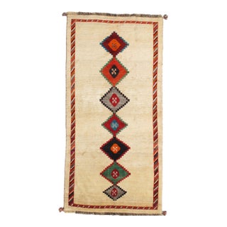 Vintage Hand-Knotted Persian Gabbeh Rug 4'0" X 8'2" For Sale