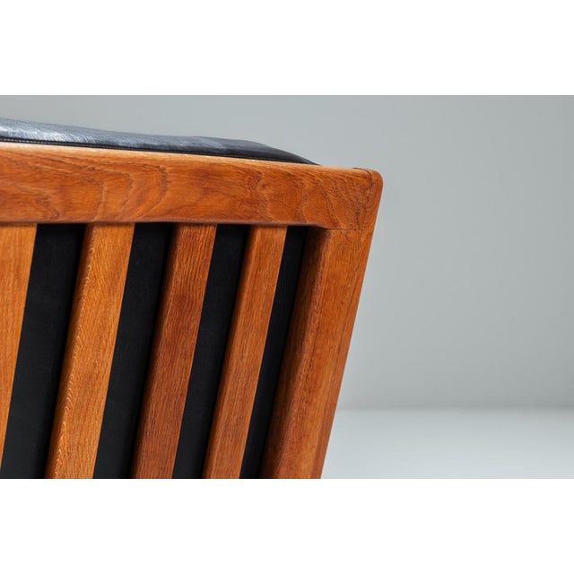 Belgian Lounge Chairs in Oak with Leather Cushions, 1960s, Set of 2 For Sale - Image 12 of 17