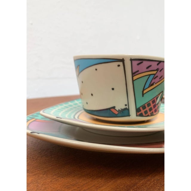Postmodern Flash One Series Coffee Service Plates, Cups, Saucers by Dorothy Hafner for Rosenthal, 1980s, Set of 6 For Sale - Image 15 of 18