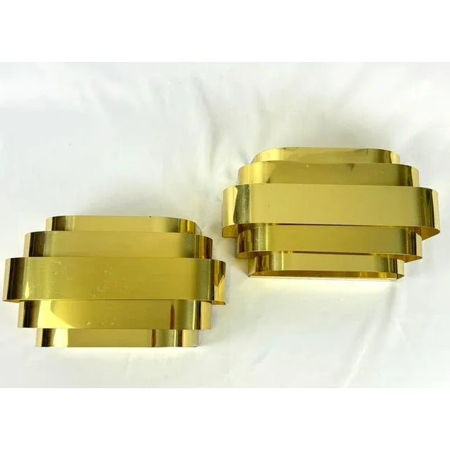 Curtis Jere Pair of Curtis Jere Style Wall Sconces by Lightolier For Sale - Image 4 of 12