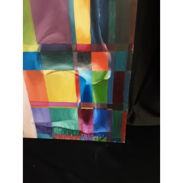 Vintage Abstract Oil Painting of a Face For Sale - Image 4 of 6