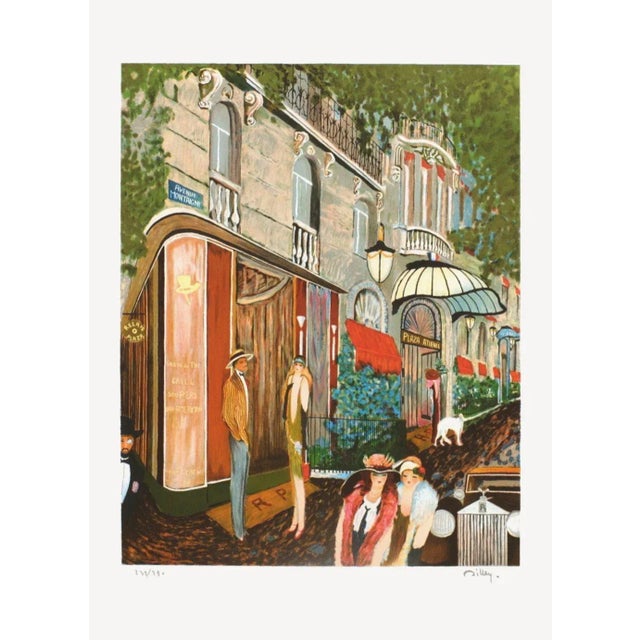 Ramon DILLEY PLAZA ATHÉNÉE - AVENUE MONTAIGNE PARIS 1990 lithograph on BFK Rives paper signed and numbered in pencil...
