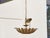 Spanish 1950s Spanish Gilt Metal Leaf Light Fixture with Frosted Glass For Sale - Image 3 of 11