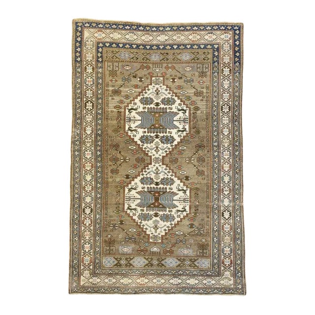 Vintage Mid-Century Turkish Oushak Rug - 3′10″ × 6′2″ For Sale