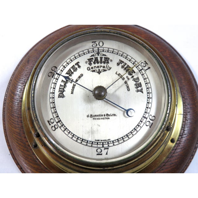 Antique Oak and Brass Wall Barometer Chairish