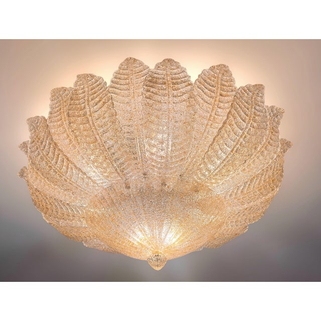 Murano Flower Ceiling Lamp | Golden - Amber Art Glass For Sale In Los Angeles - Image 6 of 8