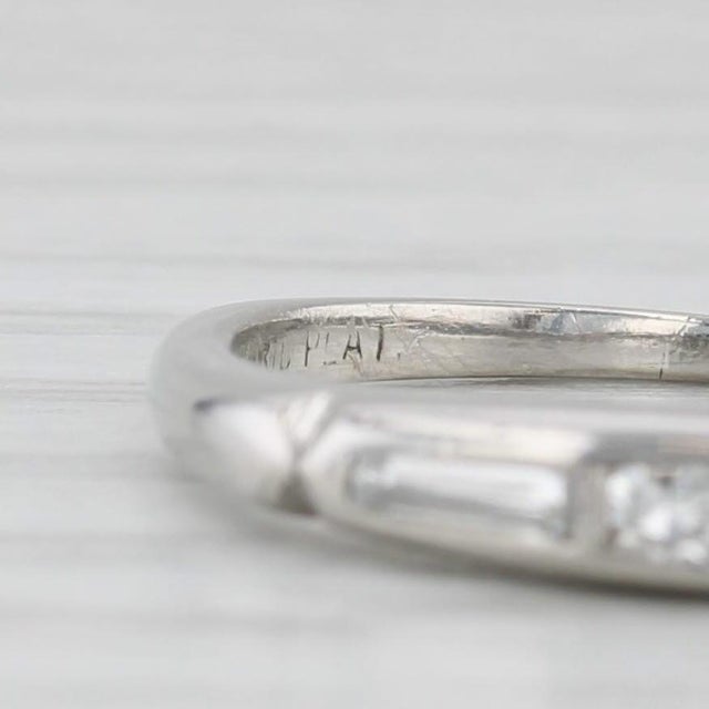 2010s 0.12ctw Diamond Wedding Band Platinum Size 5.75 Stackable Ring For Sale - Image 5 of 9