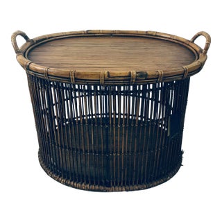 Palecek Rattan Tray Table For Sale