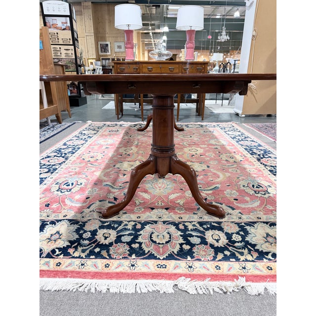 Late 20th Century Classic Solid Wood Double Pedestal Dining Table For Sale In New York - Image 6 of 10