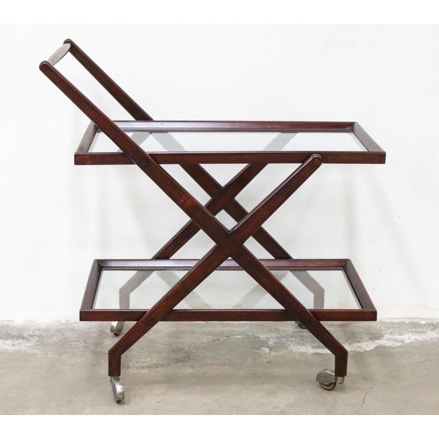 Vintage Walnut Bar Cart, 1950s For Sale - Image 13 of 13