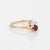 Finely detailed vintage Art Deco era diamond & synthetic ruby 'moi et toi' ring crafted in 14k yellow gold (circa 1920s to...