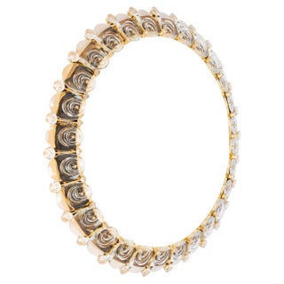 Spectacular Large Backlit Mirror in Gilded Brass and Crystal Glass attributed to Palwa, Germany, 1970s For Sale