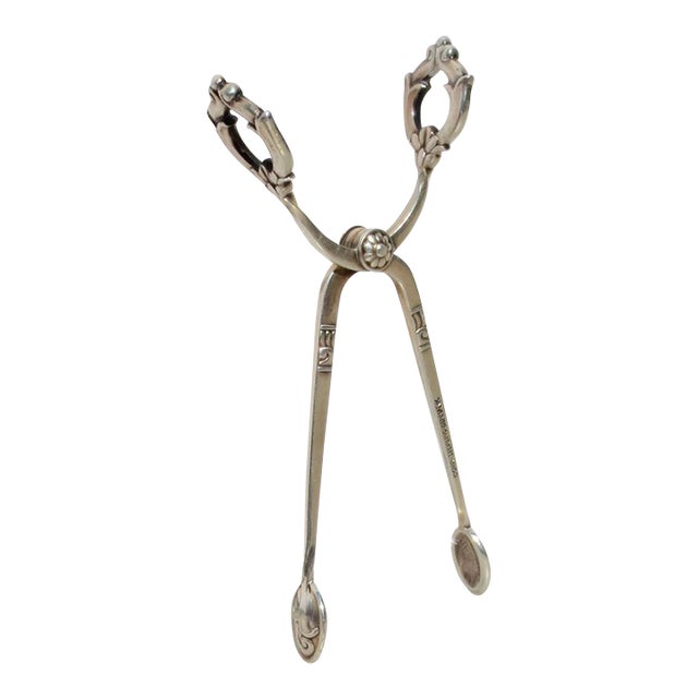 Sterling Silver Sugar Tongs Danish by Cohr Vintage 50s For Sale