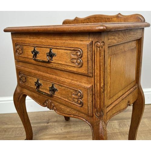 Vintage French Bedside Tables in Oak, Set of 2 For Sale - Image 10 of 15