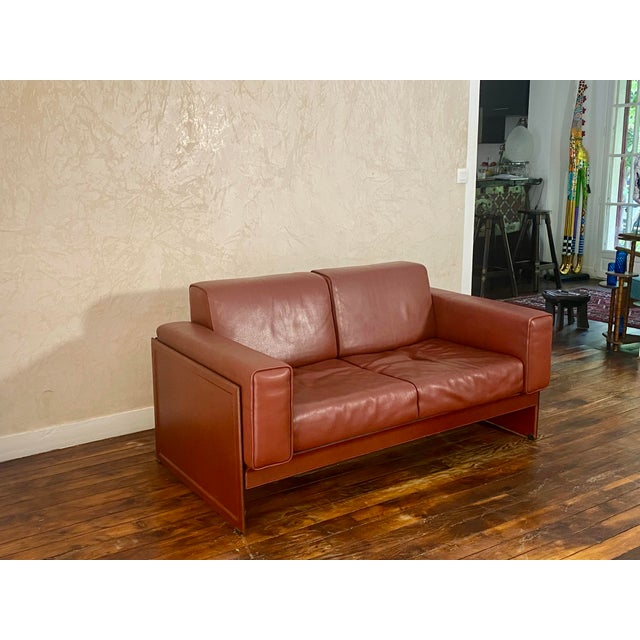 Animal Skin Korium KM 3/1 Two-Seater Sofa by Tito Agnoli for Matteo Grassi, Italy, 1980s For Sale - Image 7 of 18