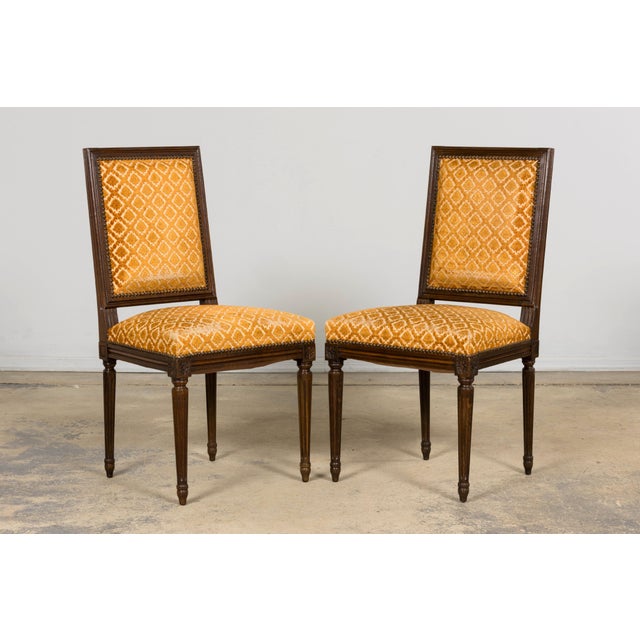 Set of Six Early 20th Century French Louis XVI Walnut Dining Chairs For Sale - Image 13 of 18