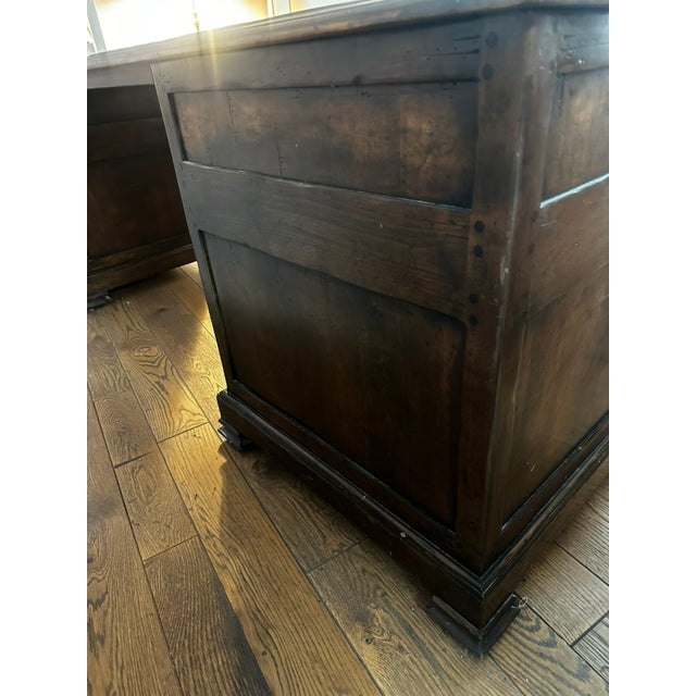 2000 - 2009 The Sterling Collection Solid Walnut Partner Desk — Rustic European, 96" For Sale - Image 5 of 8
