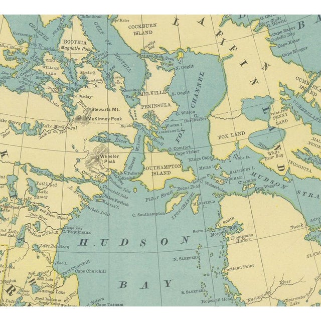 19th Century Antique Map of British America with Hudson Bay by Ran McNally, 1899 For Sale - Image 5 of 12
