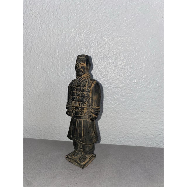 Late 20th Century Vintage Terra Cotta Chinese Warrior Figure For Sale - Image 5 of 11