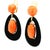 Large Vintage Italian Coral, Onyx & Diamond 18k Gold Statement Drop Earrings, A Pair For Sale - Image 10 of 13