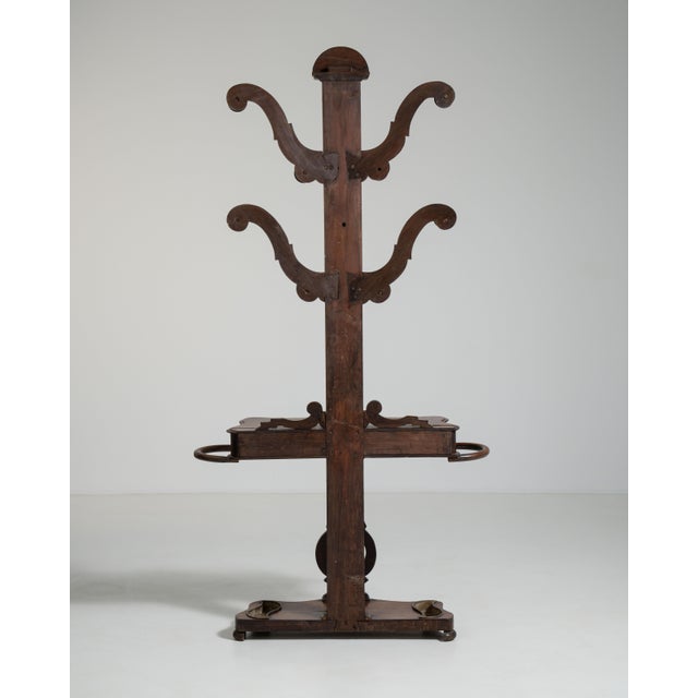 Wood 19th Century United Kingdom Victorian Brown Mahogany Coat Rack For Sale - Image 7 of 14