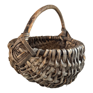 Vintage, Antique Woven Wicker Basket With Handle