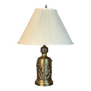 1940s Hollywood Regency Neoclassical Brass Lamp For Sale