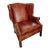Elevate Your Space With This Stunning Vintage Dutch Cognac Colored Wingback Leather Club Chair For Sale