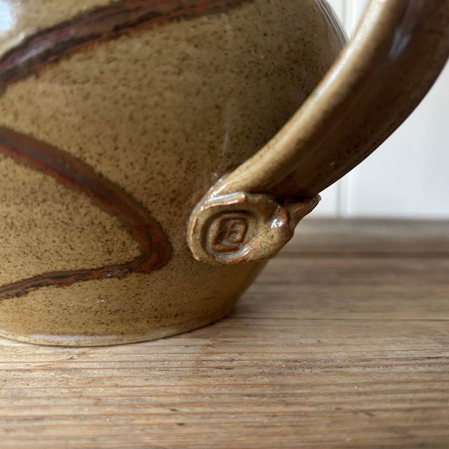 1970s Vintage Danish Studio Pottery Teapot with Dragonfly Glaze Motif Decoration by Elsa Benattar, 1970s For Sale - Image 5 of 7