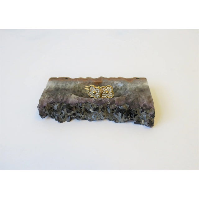 Contemporary Purple Amethyst Natural Crystal Vessel Jewelry Dish For Sale - Image 3 of 12