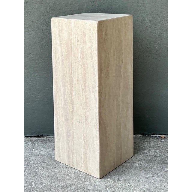 Vintage Travertine Pedestal Column For Sale - Image 13 of 14