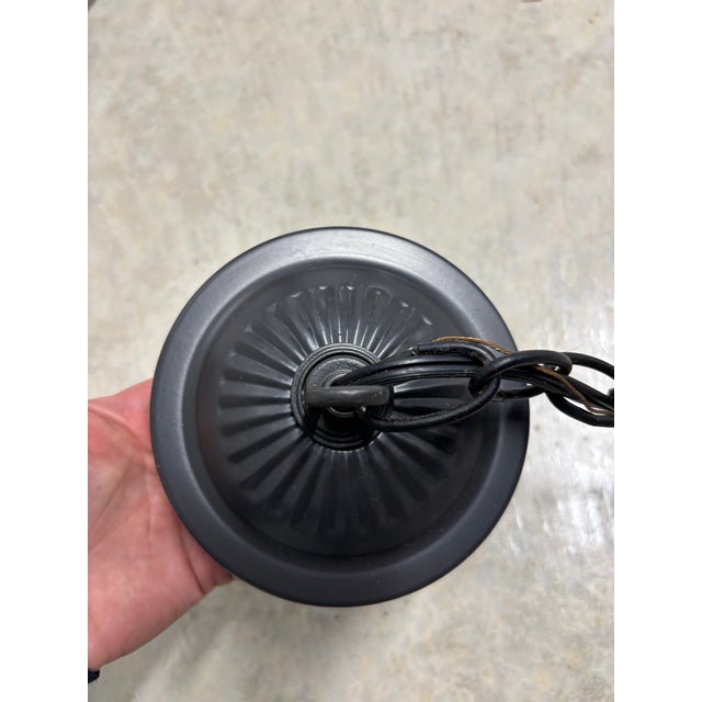 Black Vintage Arts & Crafts Tiffany Style Stained Glass 5 Arm Chandelier For Sale - Image 8 of 9